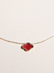 Samantha Red Clover Necklace