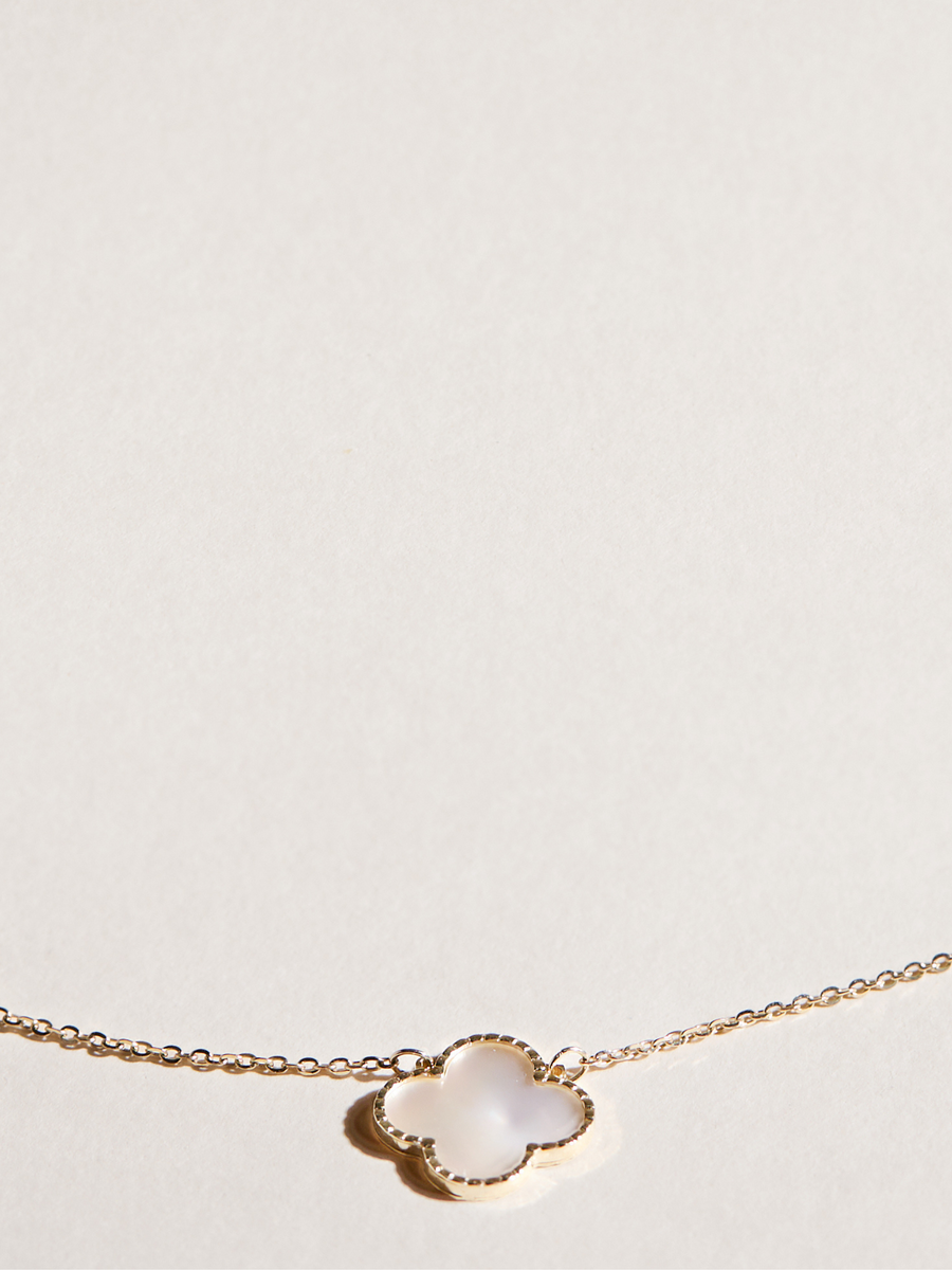 Miranda Mother Of Pearl Clover Necklace