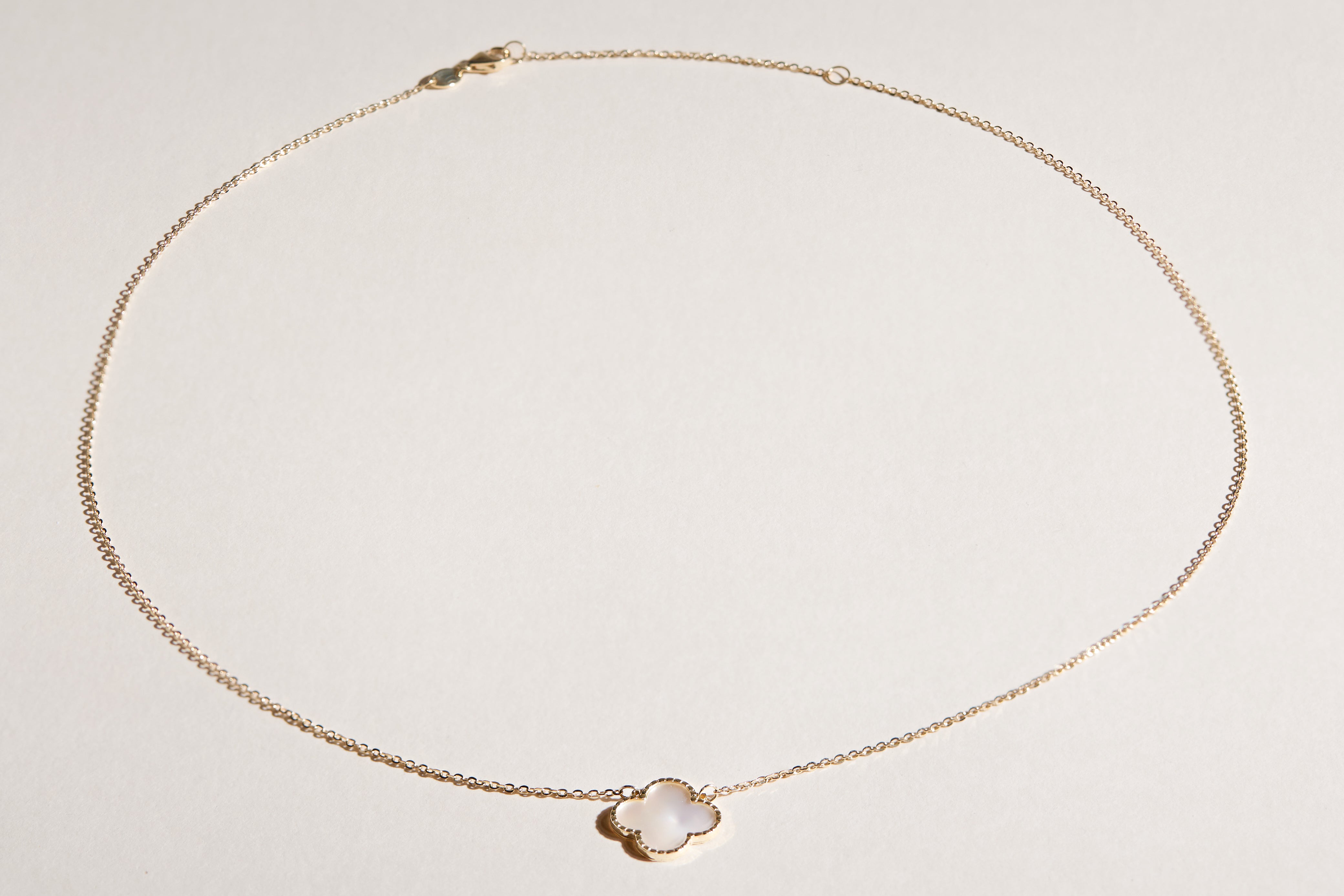 Miranda Mother Of Pearl Clover Necklace