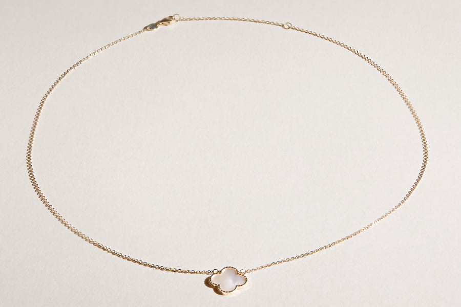 Miranda Mother Of Pearl Clover Necklace