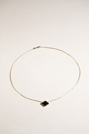 Carrie Black Clover Necklace