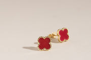 Samantha Red Clovers Earrings