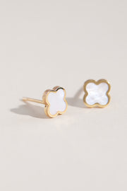 Boucles d'oreilles Lisa mini trèfles perlés