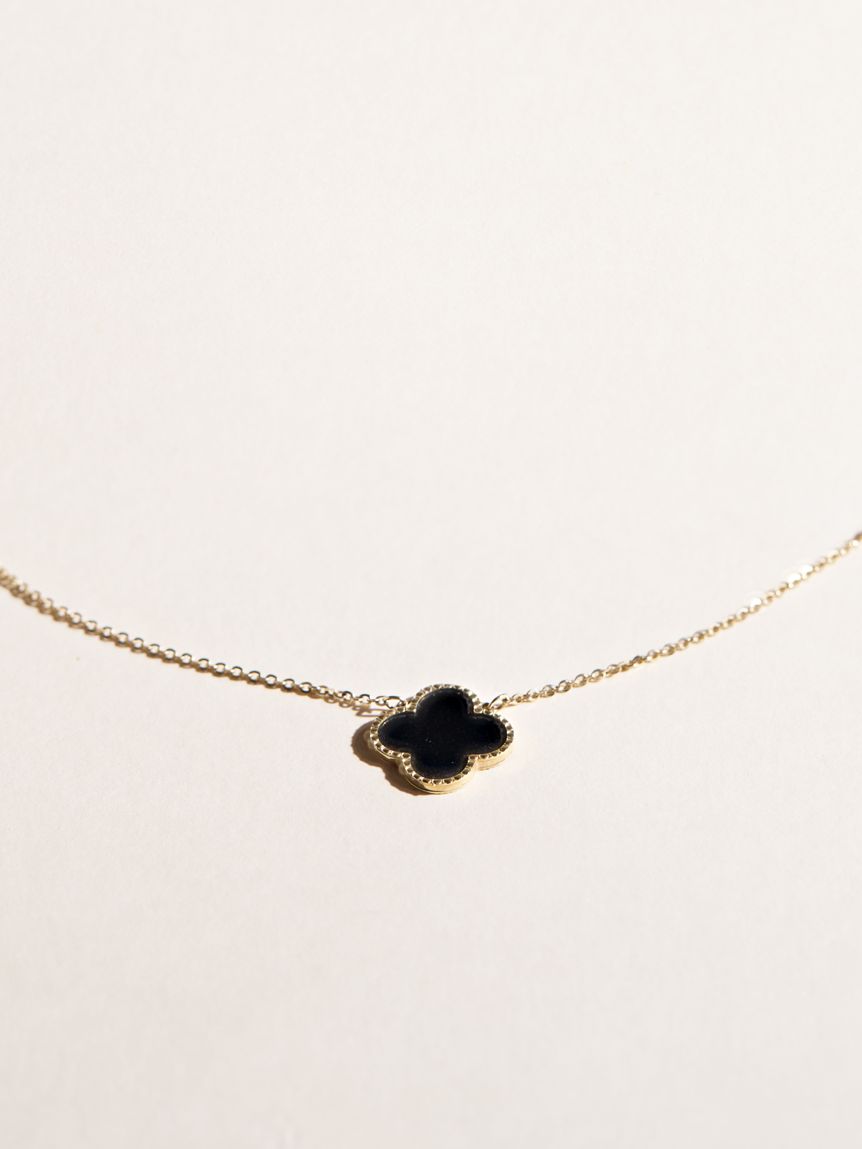 Carrie Black Clover Necklace