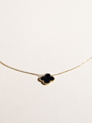 Carrie Black Clover Necklace