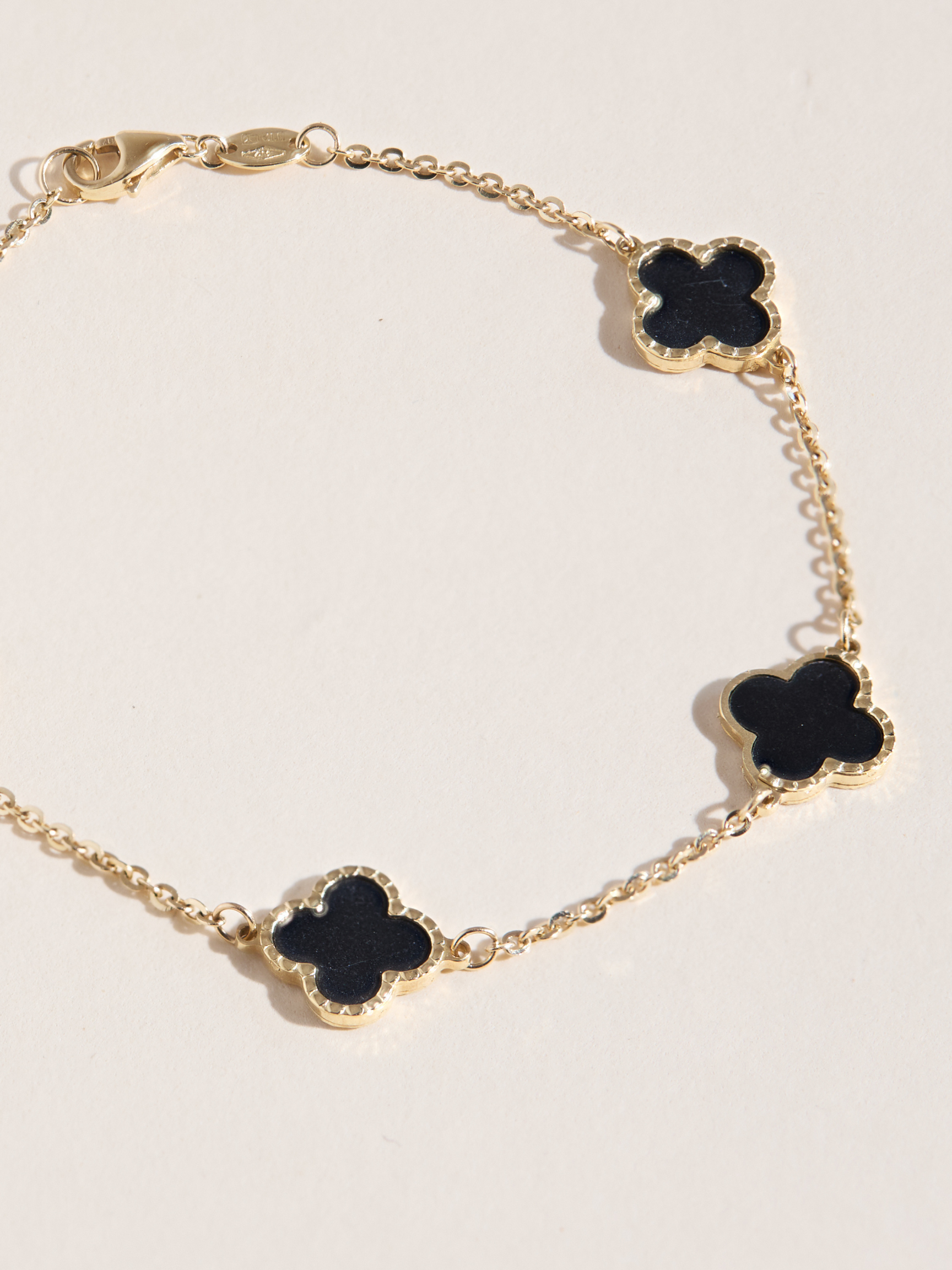 Carrie Black Clover Bracelet