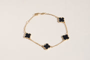Bracelet Carrie avec trèfles noirs