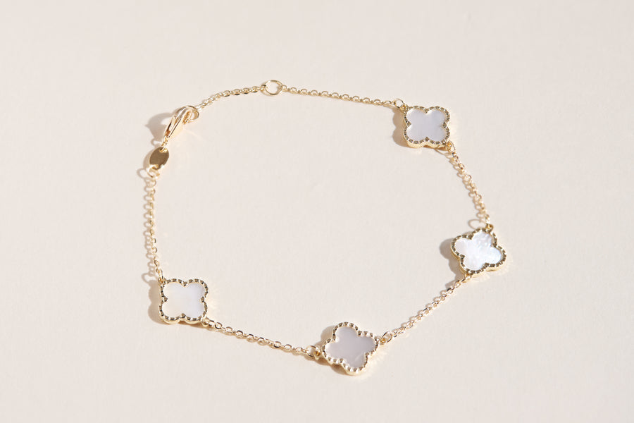 Bracelet Miranda avec trèfles de nacre 
