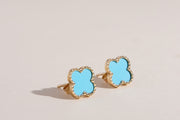 Boucles d'oreilles Lily avec trèfle turquoise 