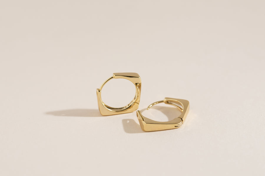 Boucles d'oreilles Fanny anneaux carrées