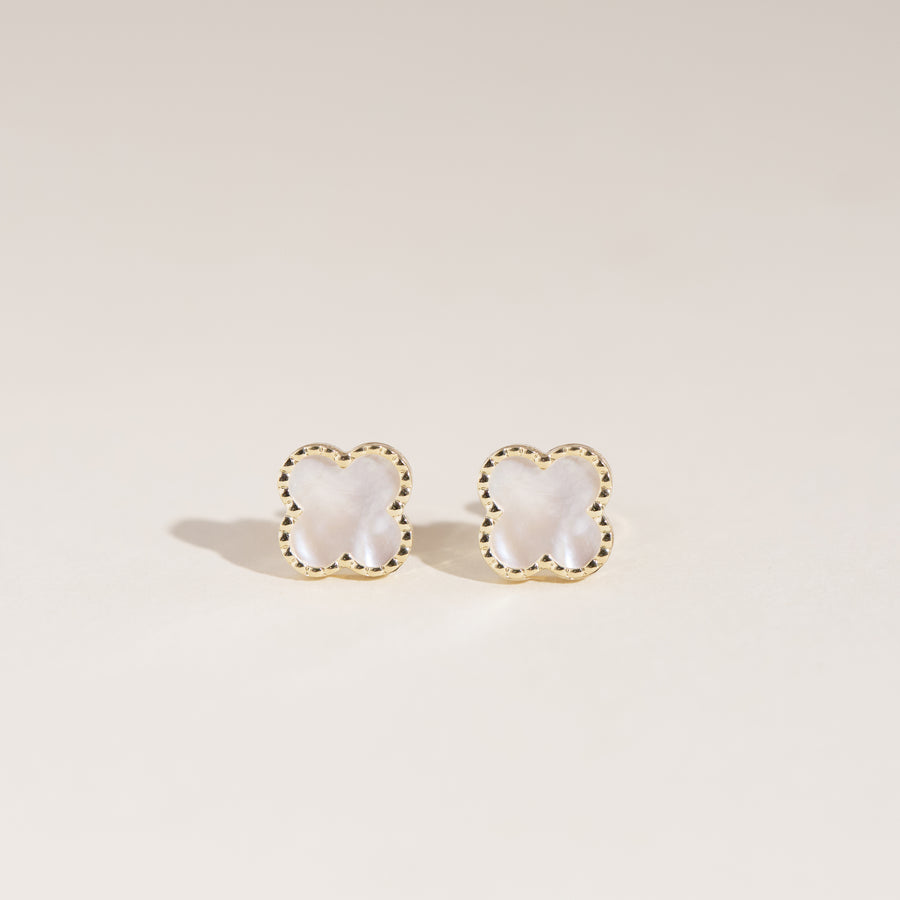 Boucles d'oreilles Miranda trèfles de nacre