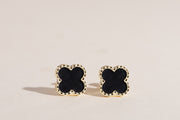 Boucles d'oreilles Carrie avec trèfle noir