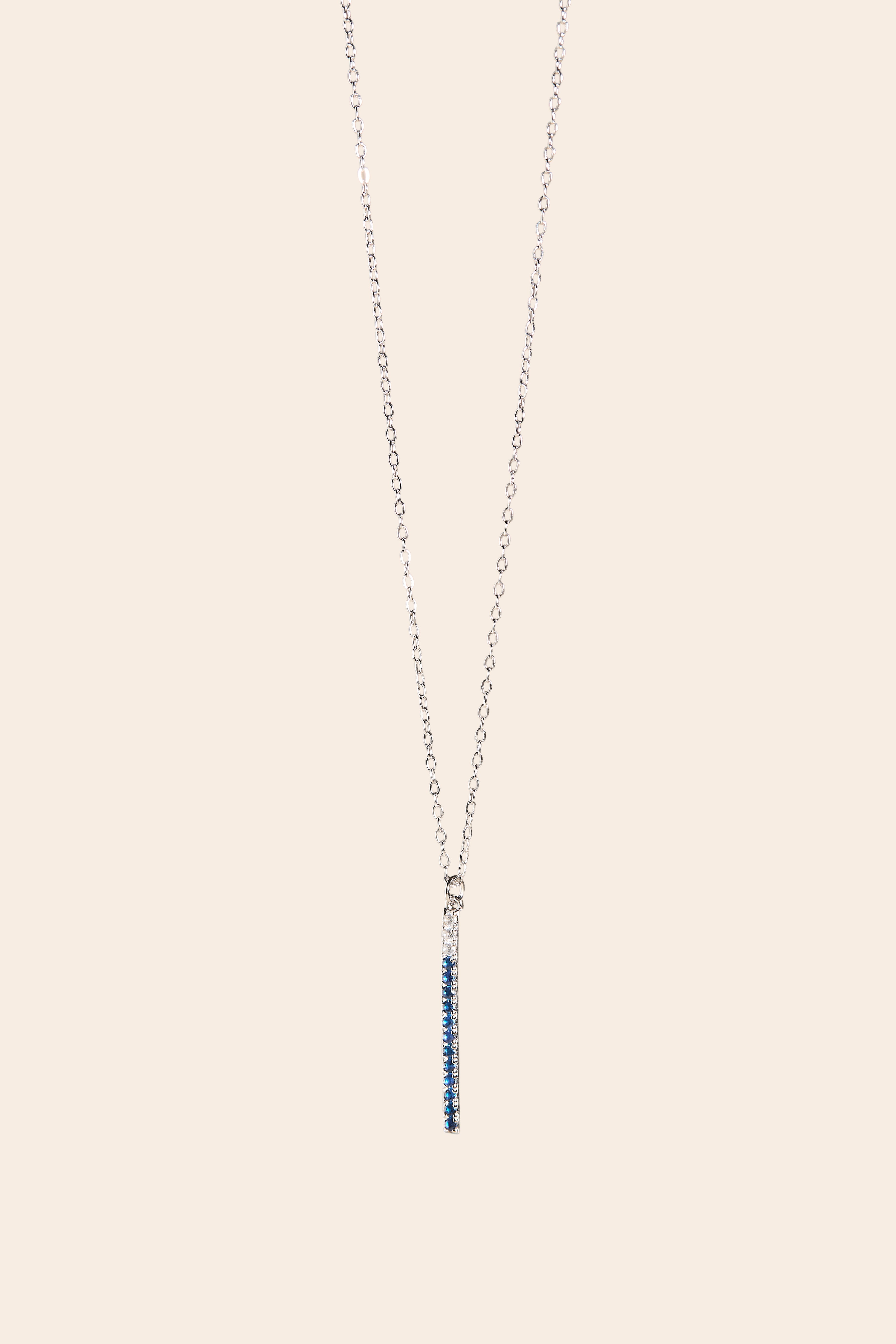 Mila Mini Blue Sparkling Bar Necklace