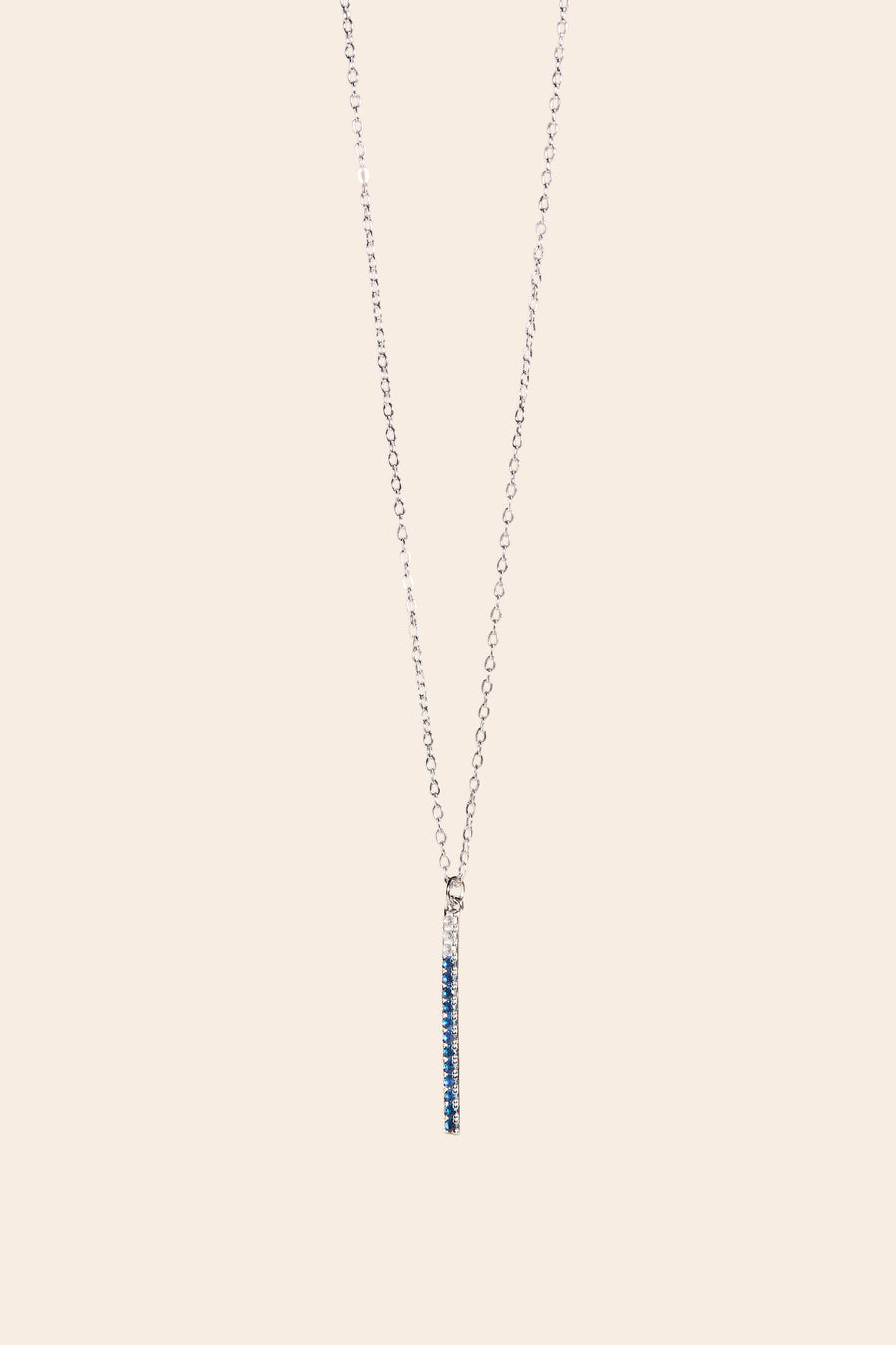 Mila Mini Blue Sparkling Bar Necklace