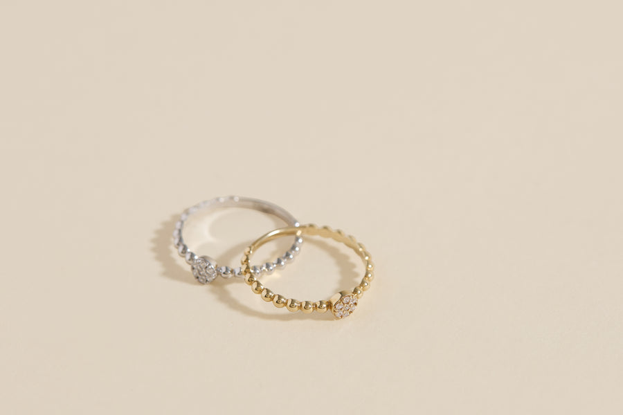 Taylor white gold dot flower ring