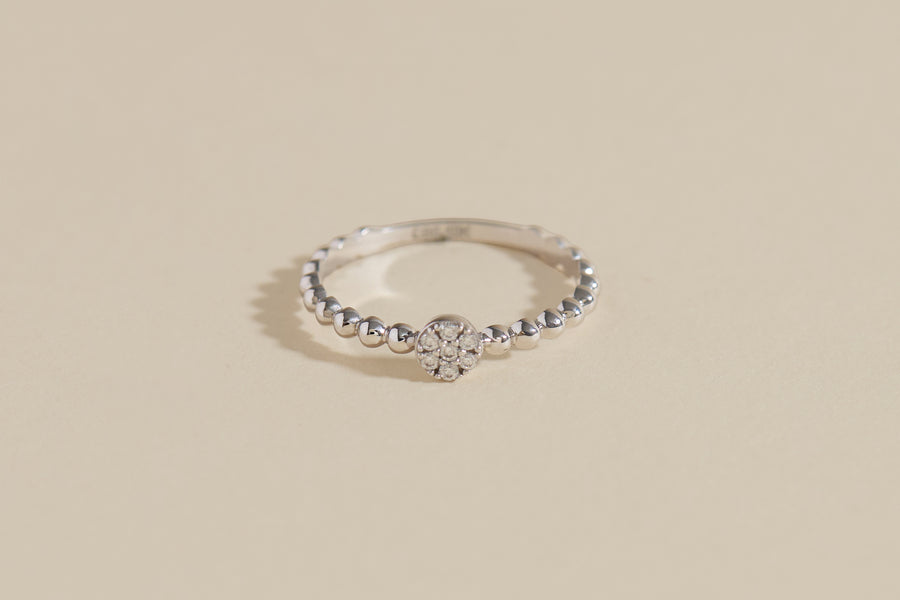Taylor white gold dot flower ring