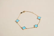 Lily turquoise clover bracelet