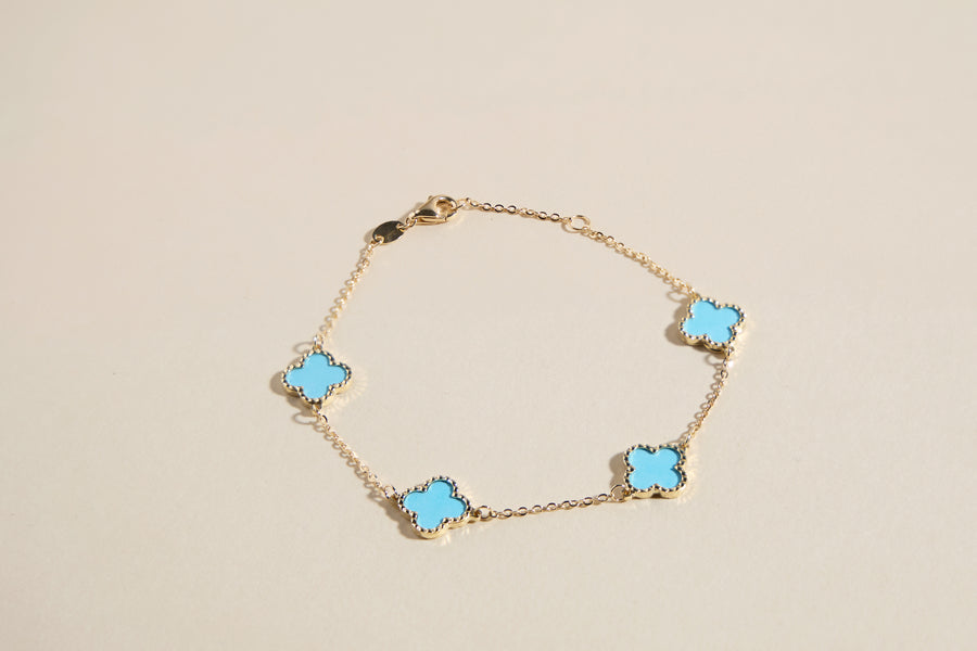Lily turquoise clover bracelet