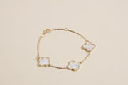 Miranda mother-of-pearl triple clover bracelet