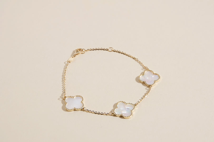 Miranda mother-of-pearl triple clover bracelet