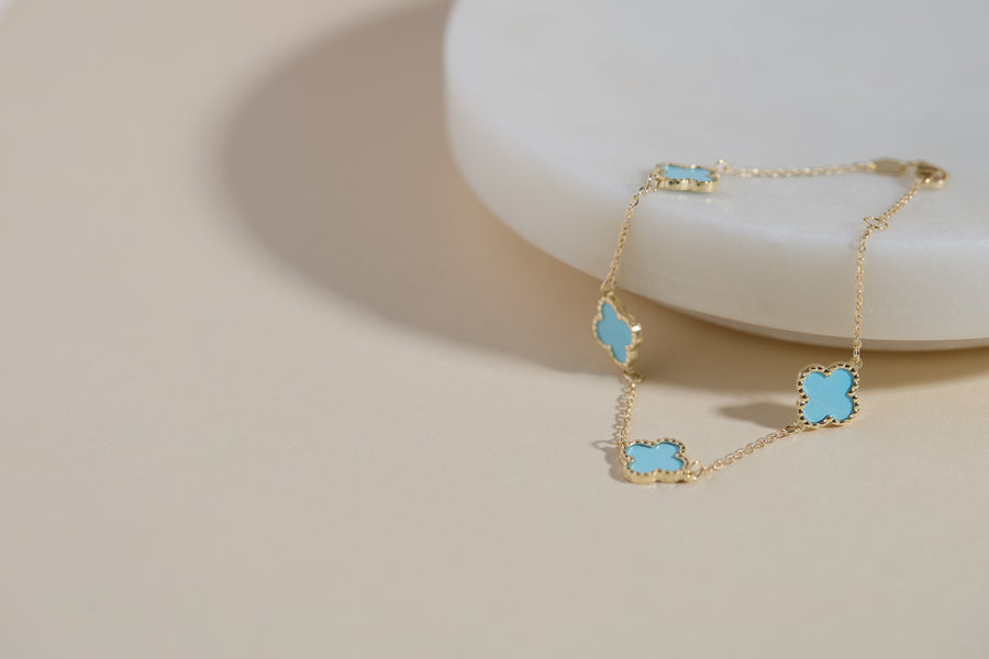 Lily turquoise clover bracelet