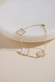 Miranda mother-of-pearl triple clover bracelet