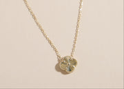 Seema gold clover necklace