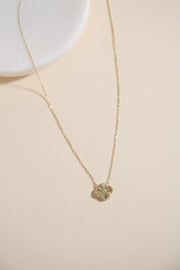 Seema gold clover necklace