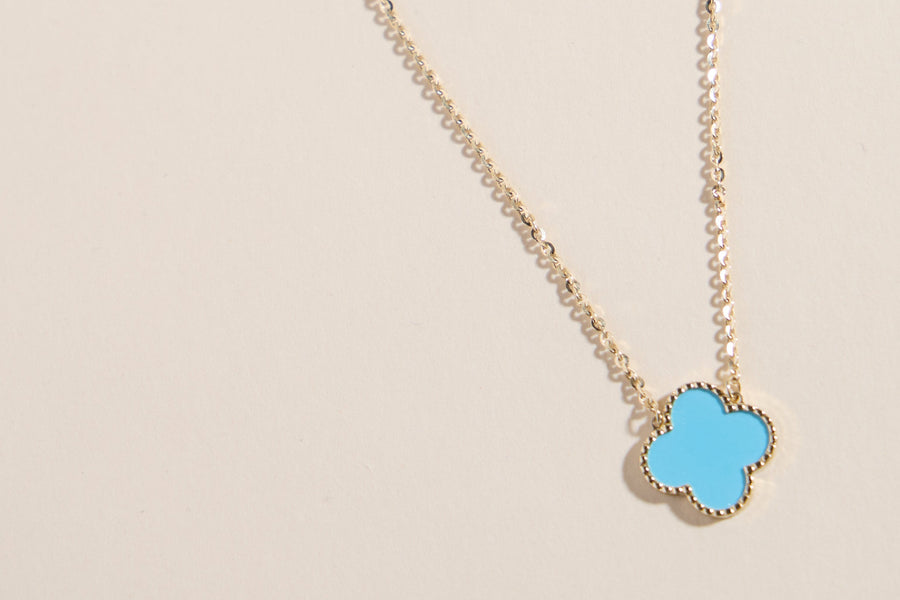 Lily turquoise single clover necklace