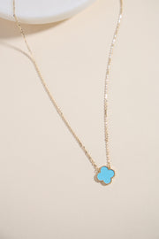 Lily turquoise single clover necklace