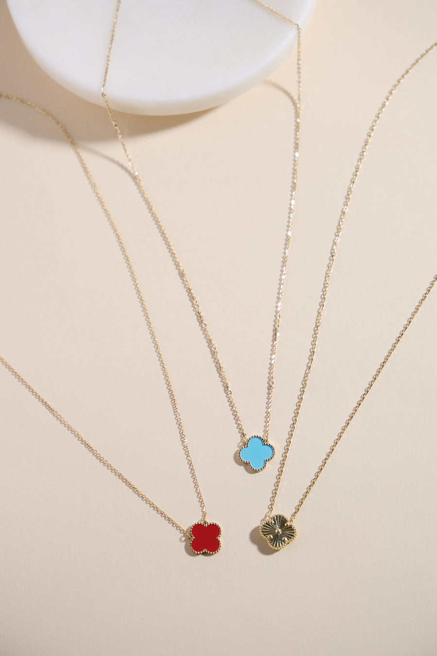 Seema gold clover necklace