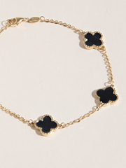Bracelet Carrie avec trèfles noirs
