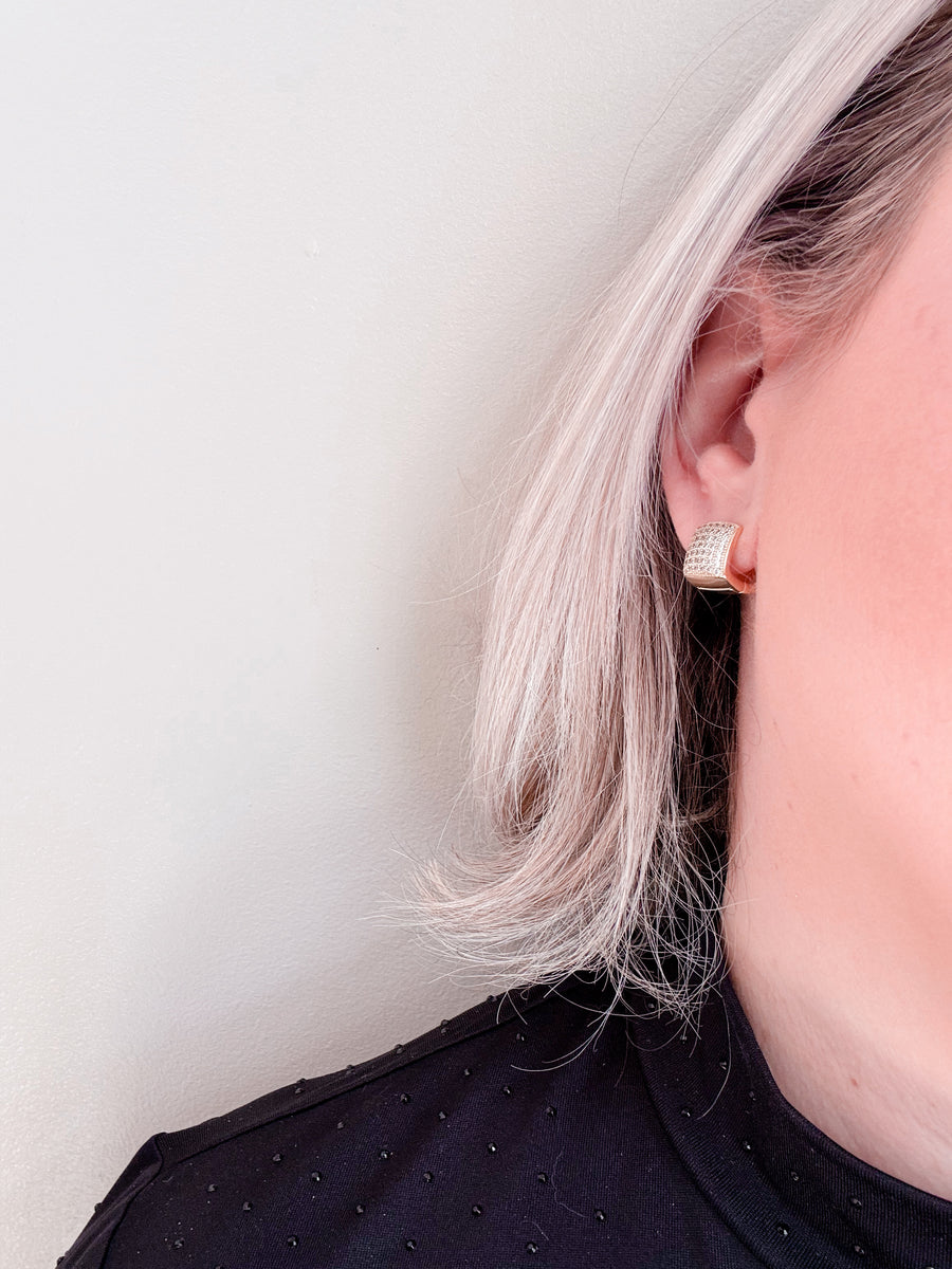 Boucles d’oreilles Victoria  pavés scintillants