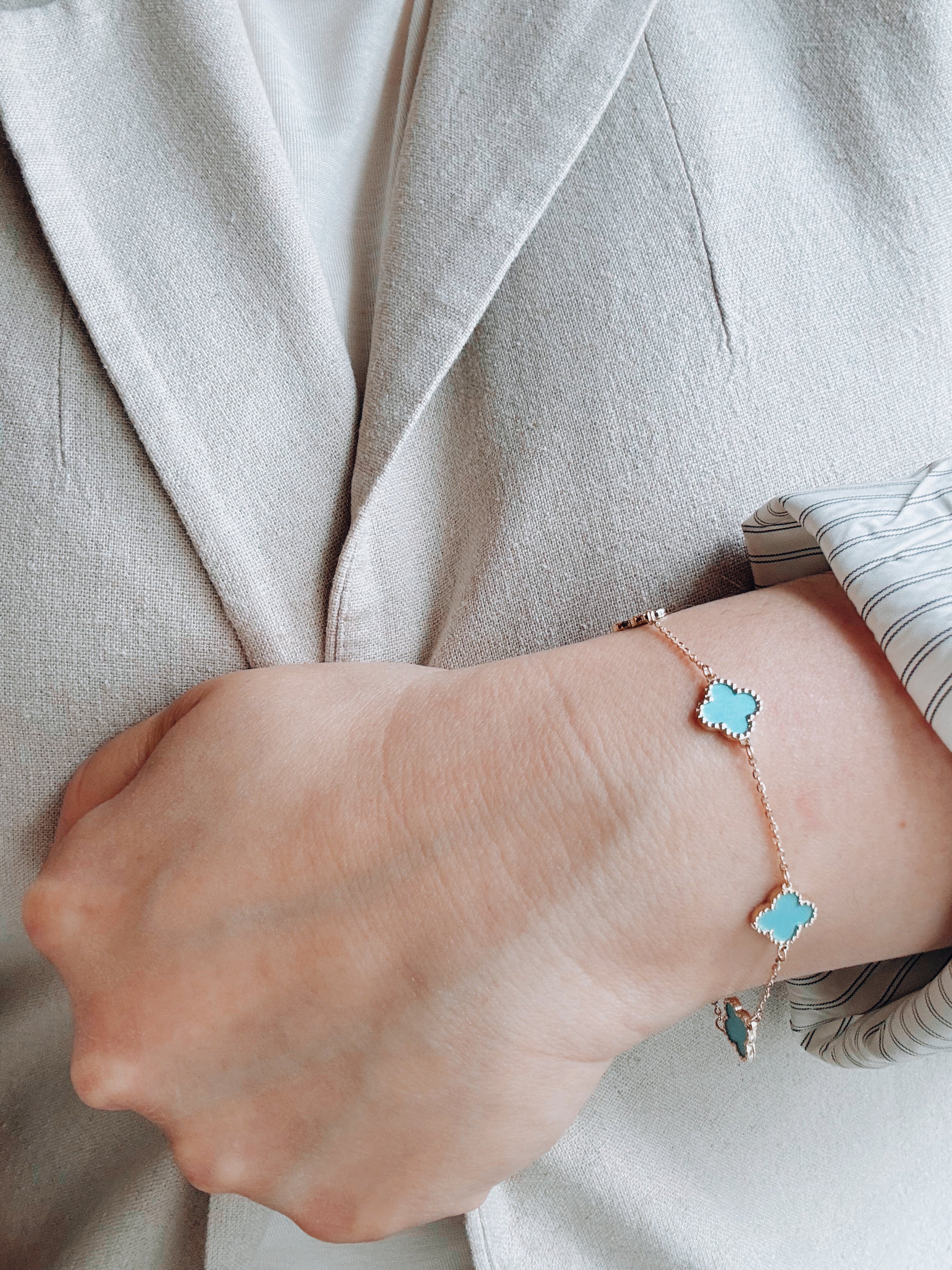 Lily turquoise clover bracelet
