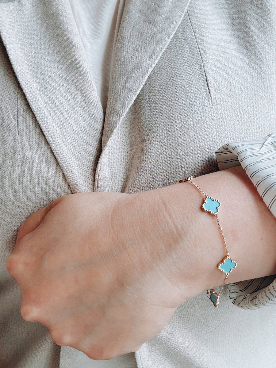 Lily turquoise clover bracelet