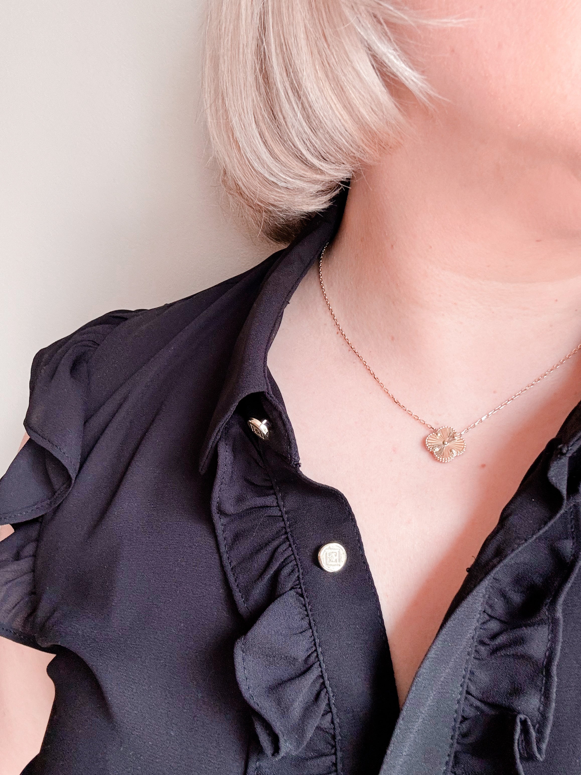 Seema gold clover necklace