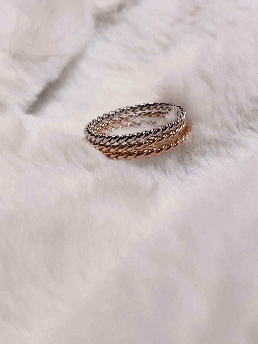 Bague Miley torsadé en or blanc