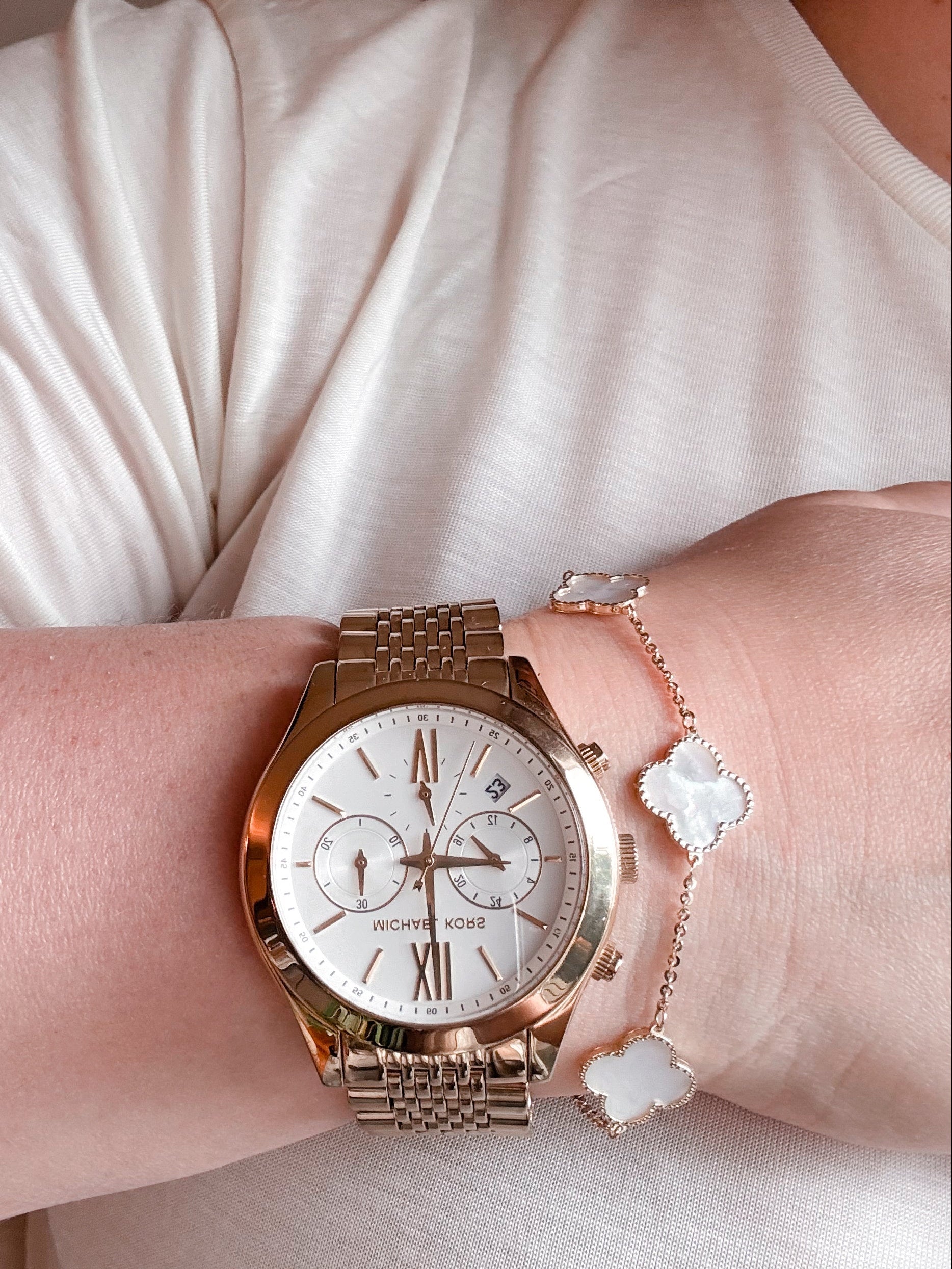Miranda mother-of-pearl triple clover bracelet