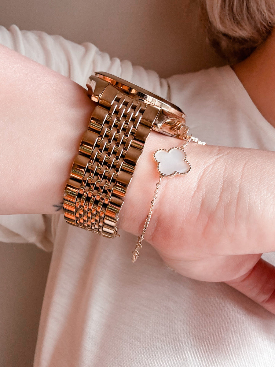 Miranda mother-of-pearl triple clover bracelet