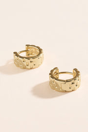 Victoria Textured Huggie Hoops