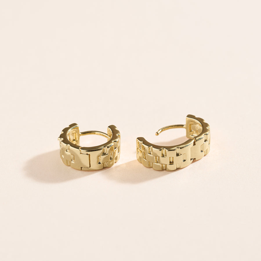 Victoria Textured Huggie Hoops
