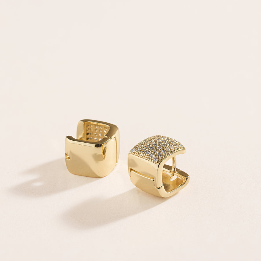 Victoria Pavé Diamond Huggie Hoops