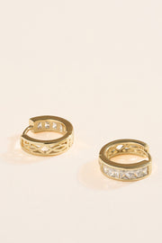 Victoria Gemstone huggie hoops