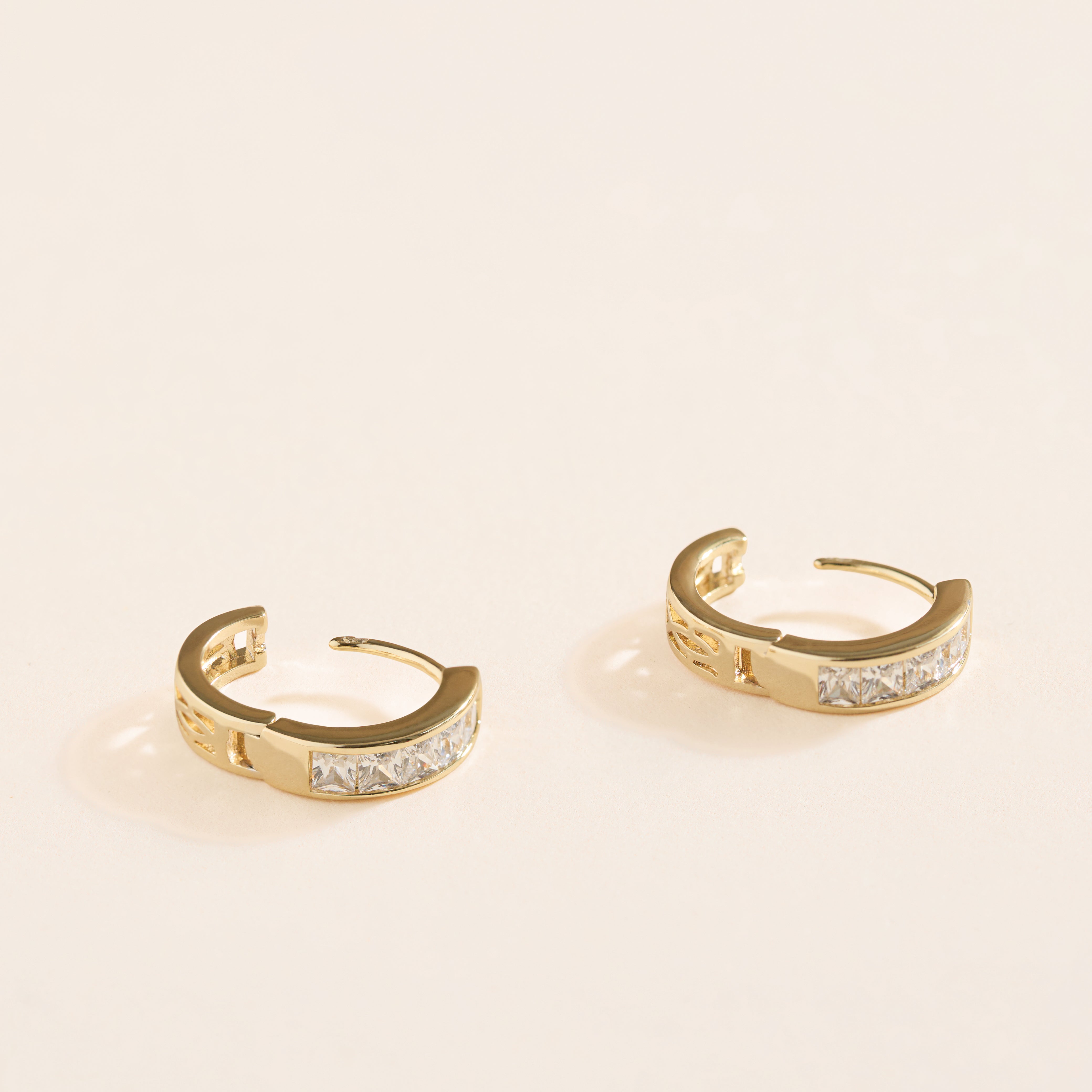 Victoria Gemstone huggie hoops