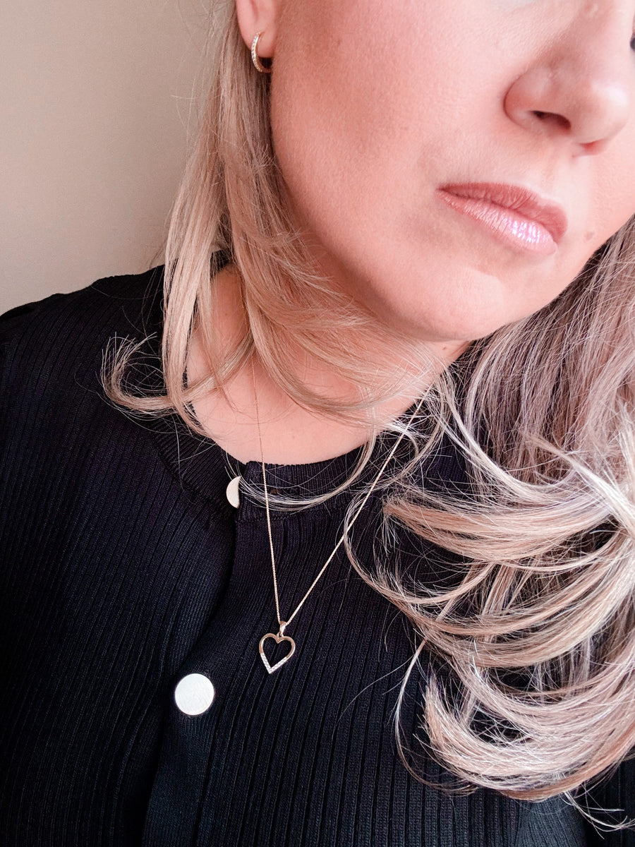 Pendentif Karine cœur scintillant 